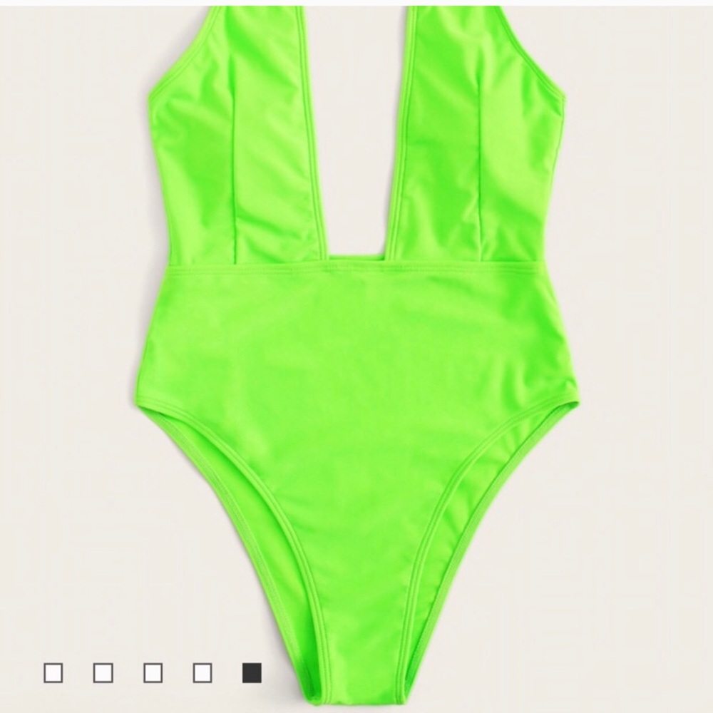 Neon green one piece swimsuit